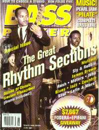 Bass Player Magazine cover with  James Jamerson and Uriel Jones